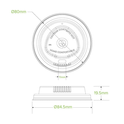 White Plant Fibre BioCup Lid
